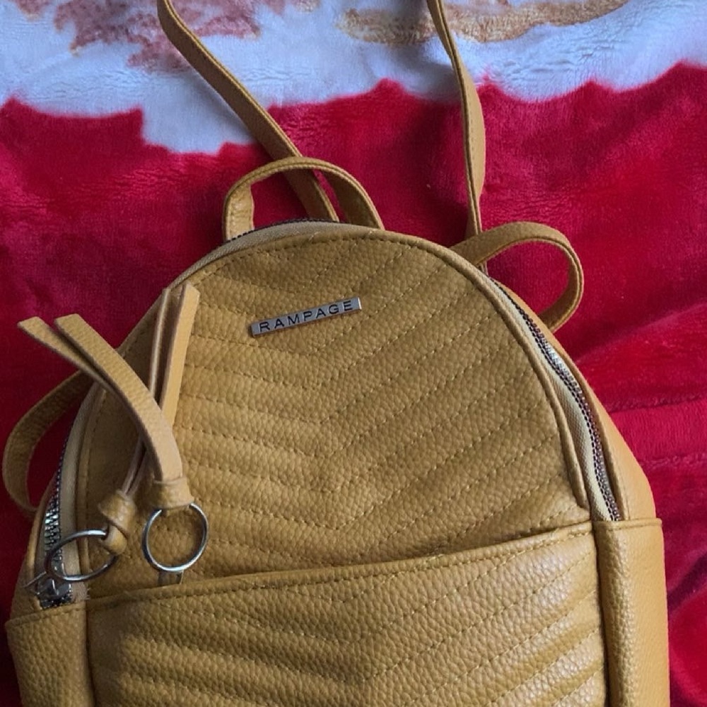 Rampage Yellow Backpack with Textured Material and Quilted Design